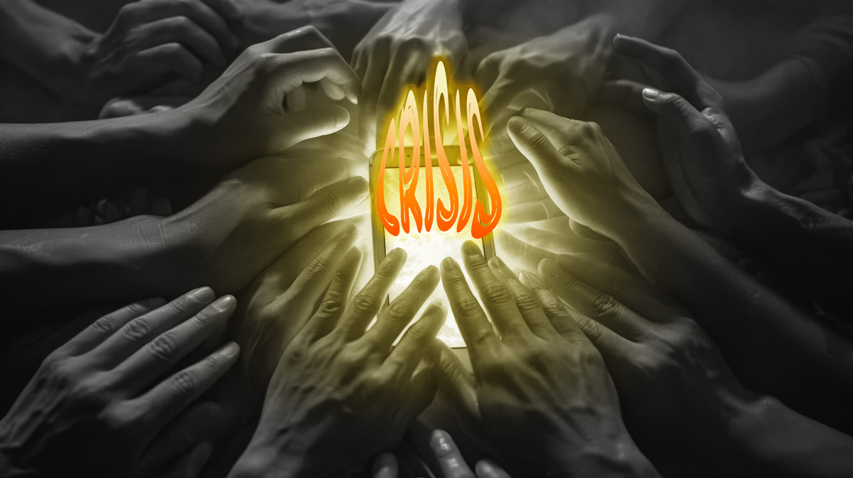 Concept person suffering from cybersickness technology addiction (2)