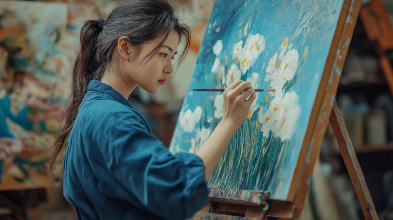 Conyenmua A Young Asian Painter Drawing A Painting In Van Gogh 01d0ee13 A7a0 450e 8b35 A40142185060